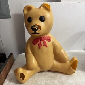 1988 Union Products Sitting Teddy Bear Plastic Blow Mold Christmas Yard Decor